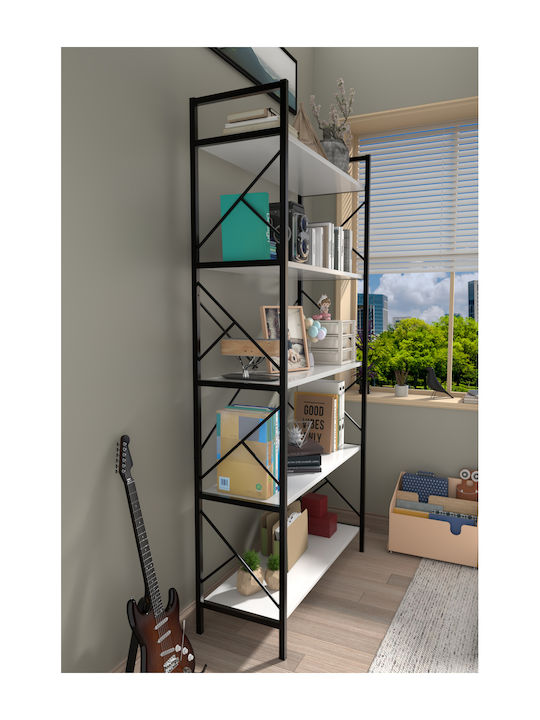 Bücherregal Weiß 90x30x180cm