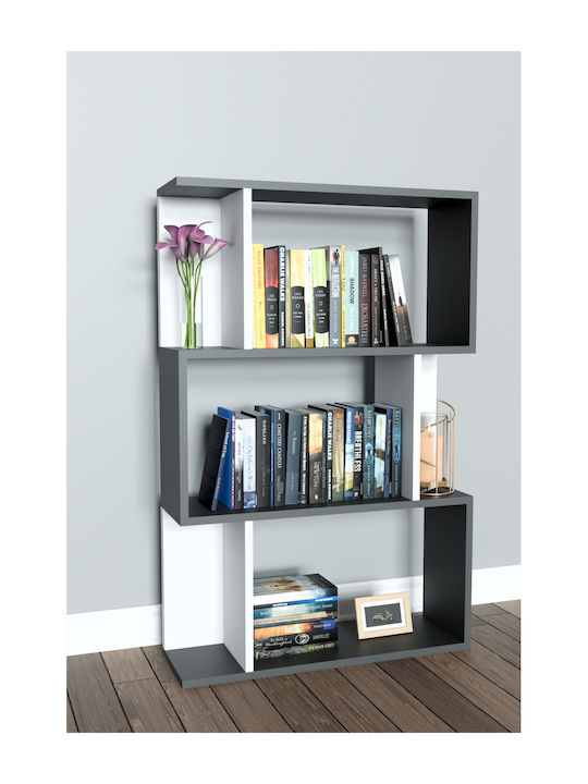 White/Anthracite Bookcase 72x22x109cm