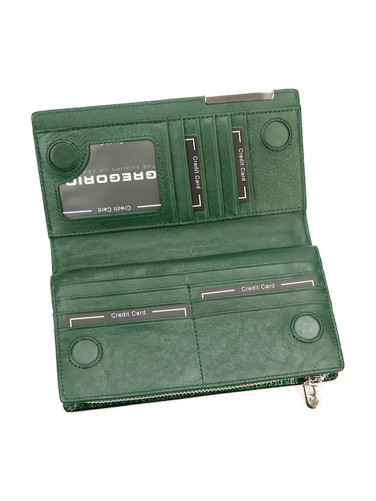 Portofel De Damă Mare Din Piele Cu RFID Argintiu