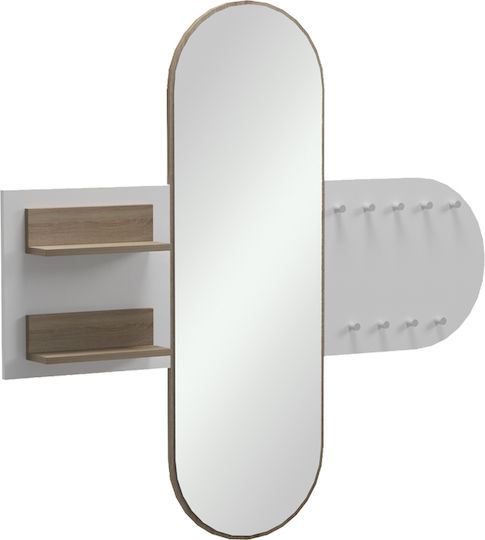 Baunty Mobilier Hol cu Oglindă și Suport pentru Haine Alb 125x11x122cm Baunty Mobilier Hol cu Oglindă și Suport pentru Haine Alb 125x11x122cm