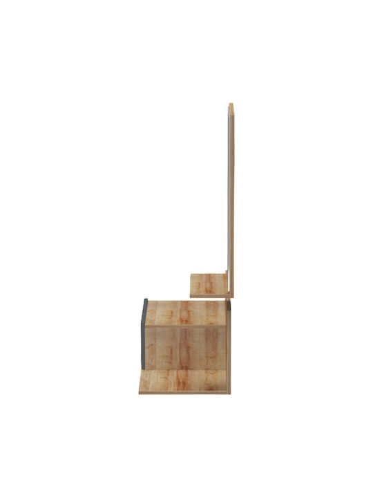 Miranda Έπιπλο Εισόδου με Καθρέπτη Oak-ανθρακί 60x30x89.5εκ.