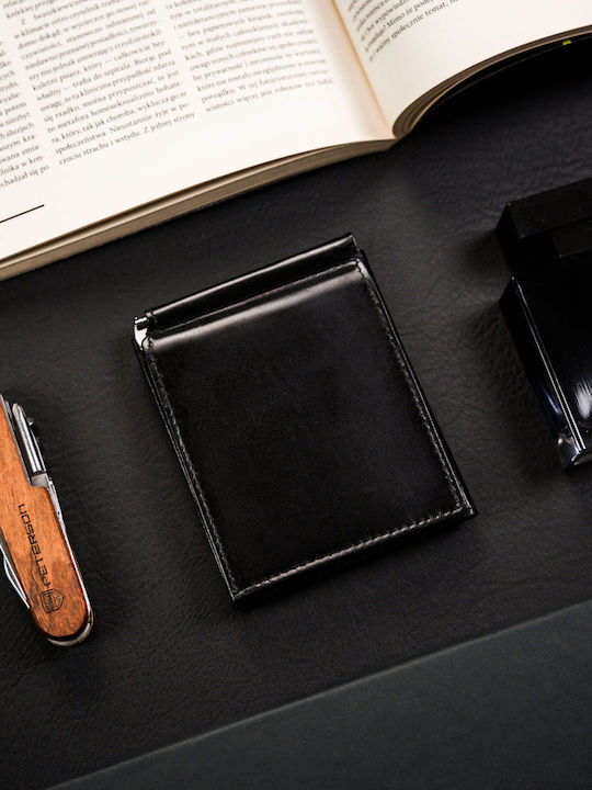 Leather Men's Wallet with RFID Silver