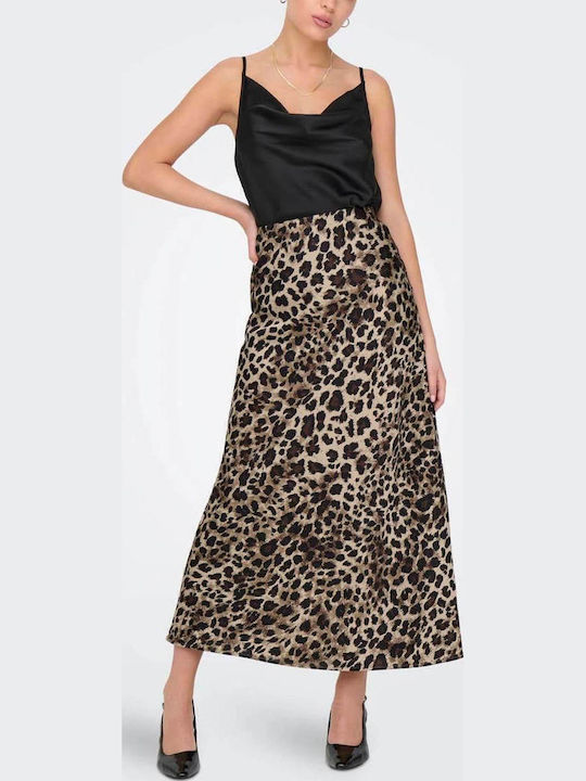 Σατέν Maxi Φούστα Light Taupe