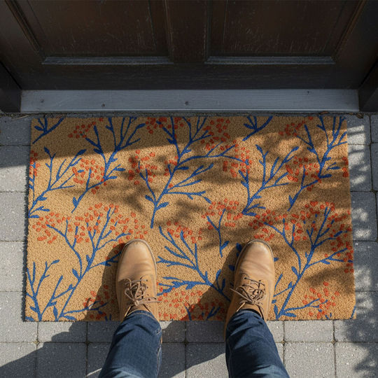 Relaxdays Doormat From Coconut Tree Blue 50x80cm