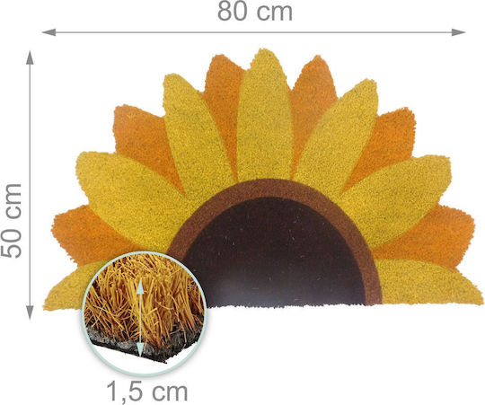 Relaxdays Doormat Semicircular Made of Coconut Tree Brown 50x80cm