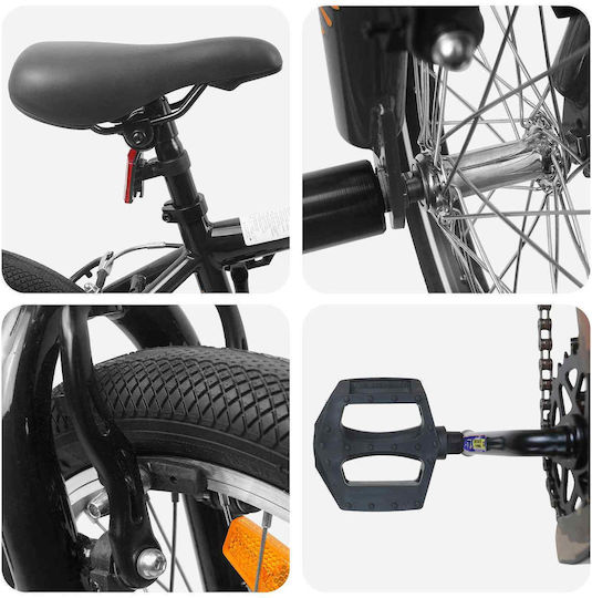 vidaXL 18" Παιδικό Ποδήλατo BMX Μαύρο