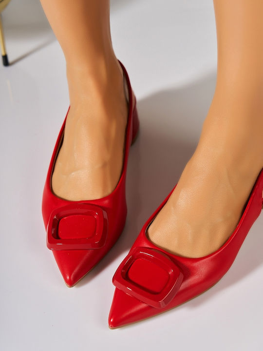 Leder Pumps mit Hohem Absatz Rote