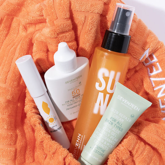 Seventeen Daily SPF Essentials Limited Edition Слънцезащитен Комплект с Несесер Оцветен 5 Броя