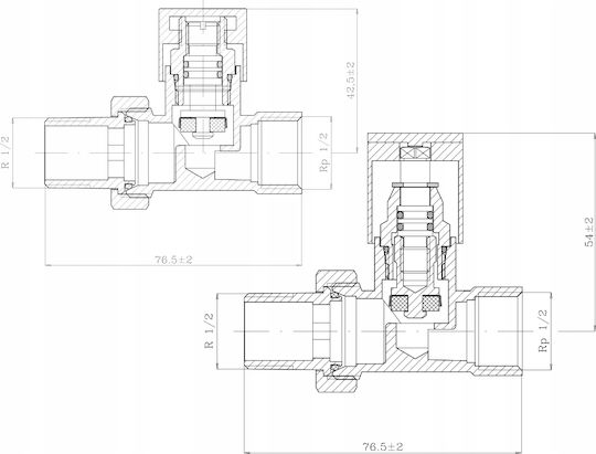 Simple Anthracite Radiator Valve Set