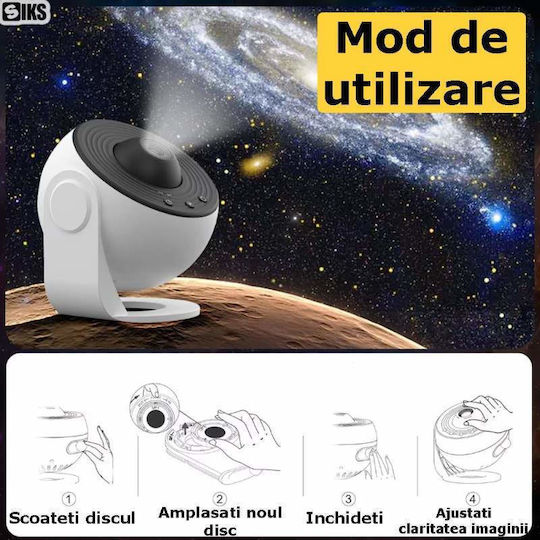 Rotating Kids Lamp Projector White 11.2x3x10.8cm