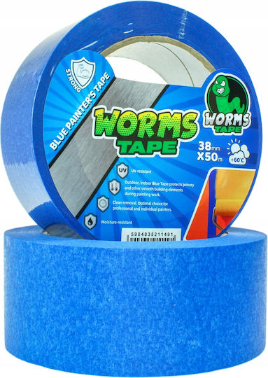 Worms Αυτοκόλλητη Ταινία Μπλε 50mx38mm