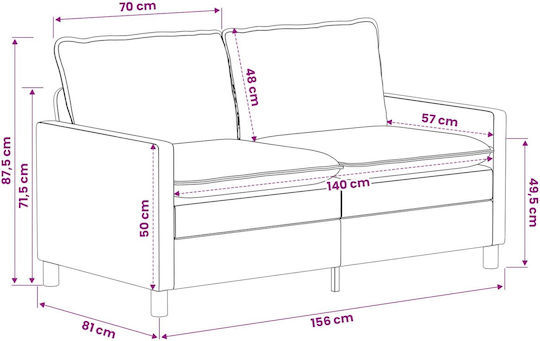 Διθέσιος Καναπές Μπλε 156x81x87.5εκ.