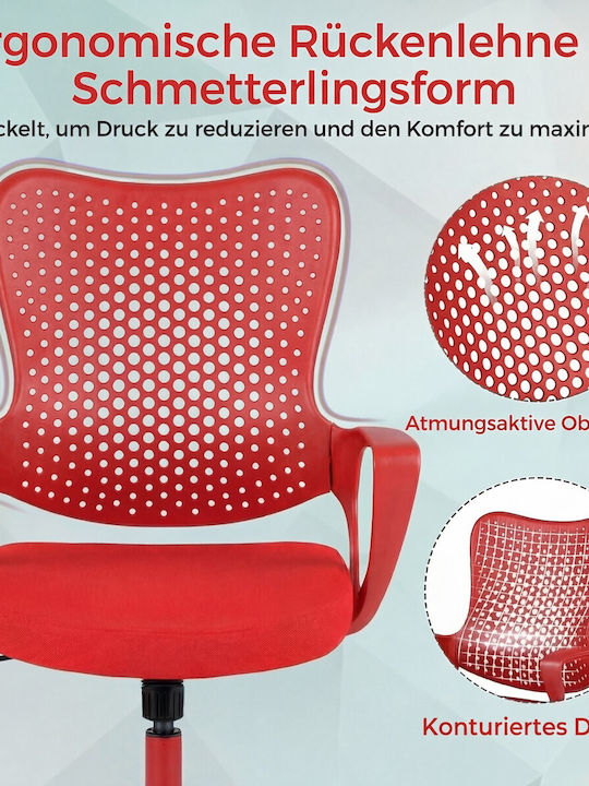 Costway Exekutive Bürostuhl mit Neigen und Einstellbaren Armen Rote