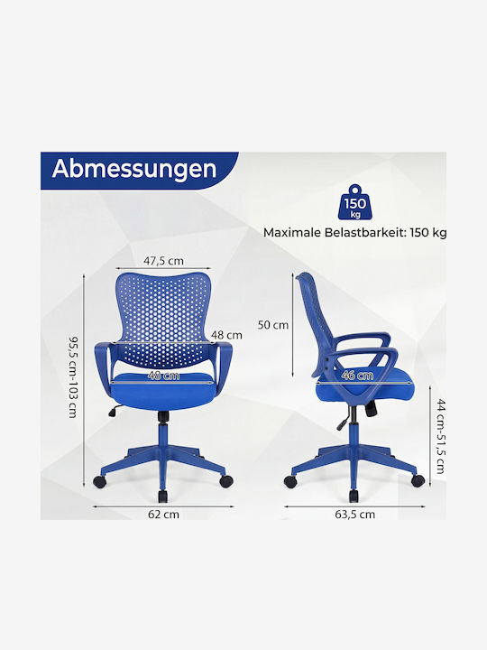 Costway Costway Bürostuhl mit Einstellbaren Arme Blau