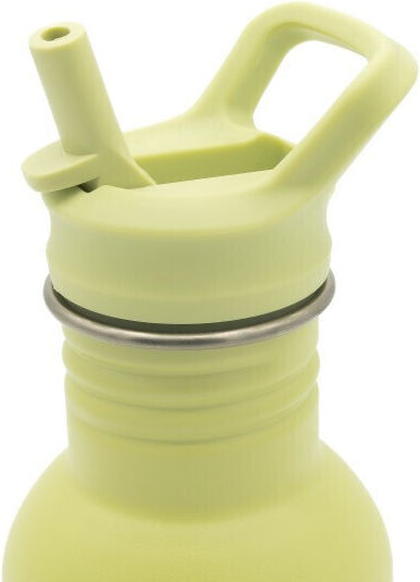 Sassi Junior Детска Бутилка За Вода Неръждаема Стомана Със Сламка Non Spill Тюркоазен 500ml