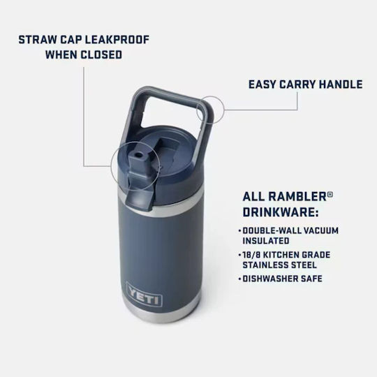 Yeti Детска Бутилка Термос Неръждаема Стомана със Сламка Rambler JR Kids Bottle 355ml