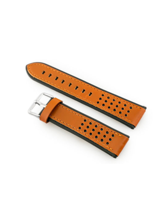 Brown Black Leather Watch Strap W80 20mm Brown Black Leather Watch Strap W80 20mm
