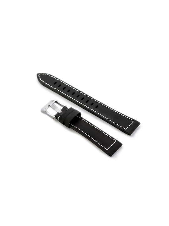 Curea Ceas Piele W25 Negru Alb 20mm Curea Ceas Piele W25 Negru Alb 20mm