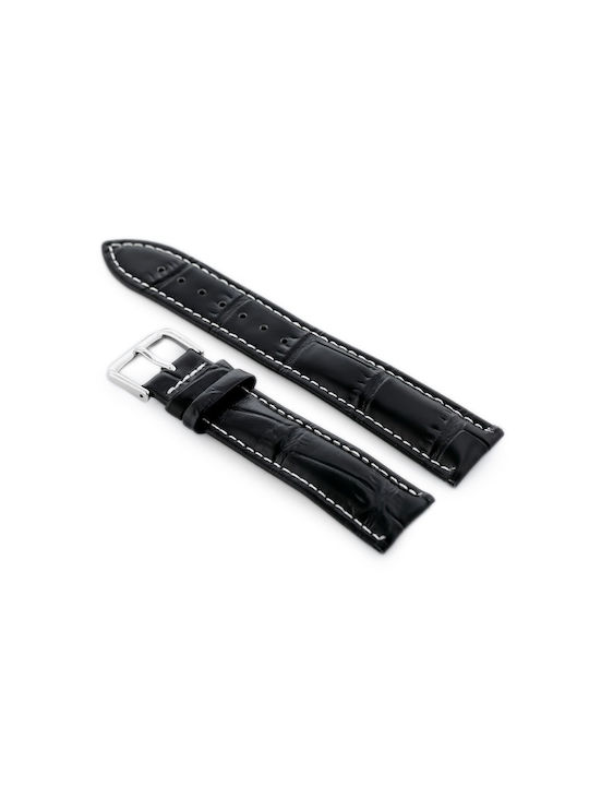 Curea Ceas Piele W102l Negru Alb 24mm Curea Ceas Piele W102l Negru Alb 24mm