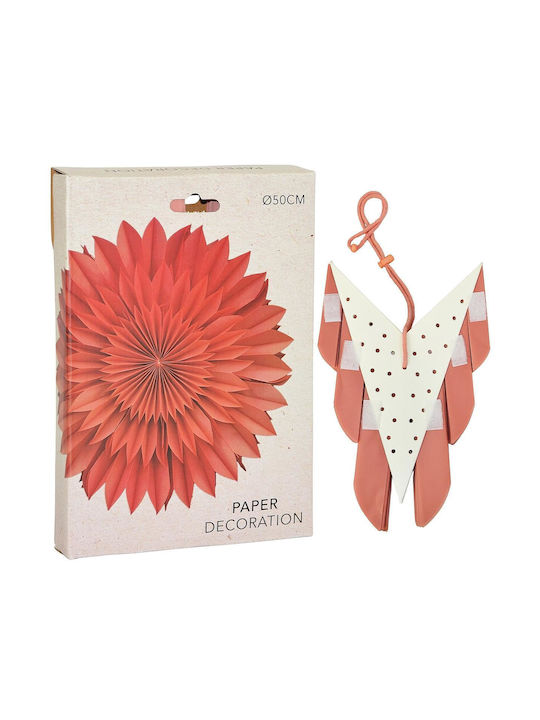 Hanging Decorative Κρεμαστό Στολίδι Αστέρι Χάρτινο Ροζ 3cm