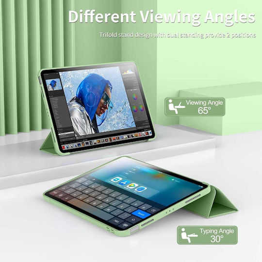 Husă Ipad Air 11 Inch M4 M3 M2 2026-2024 Auto Wake Sleep Ultra Slim Stand Soft Tpu – Verde Menta