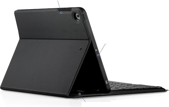 Qwerty Ipad 10,2 7., 8. und 9. Generation Hülle Kunstleder Schwarz