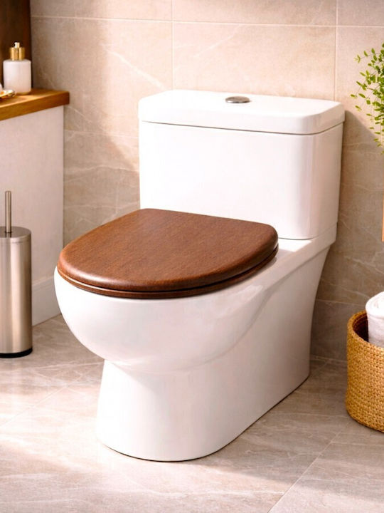Eurocasa Wooden Toilet Seat 42x35.5cm Brown