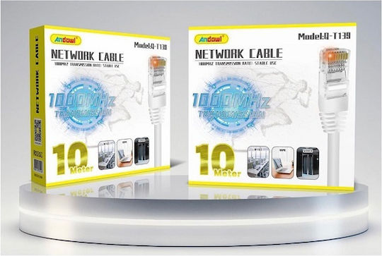 Andowl Flat U/UTP Cat.5e (Gigabit) Καλώδιο Δικτύου Ethernet 10m