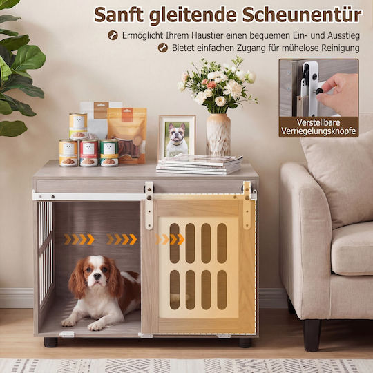 Costway Dog House Metallic with Door Gray 62.5x56x80cm