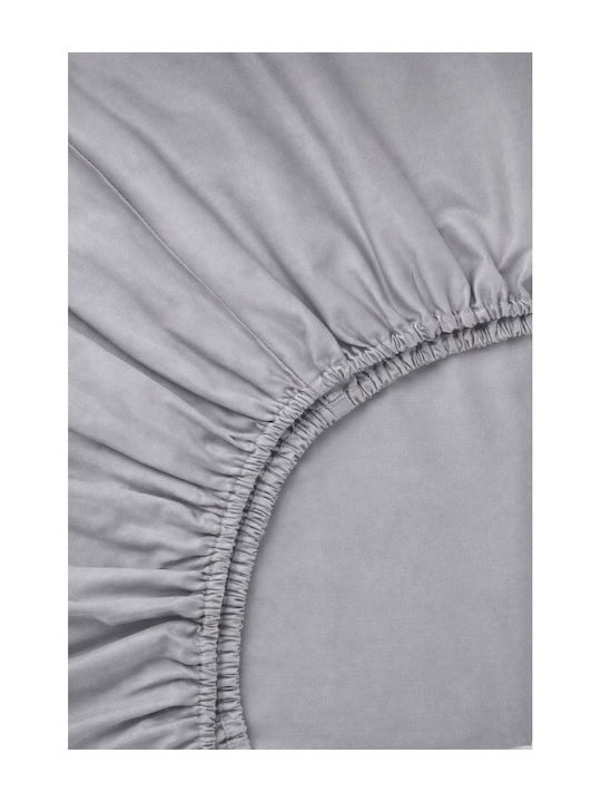 SteweHome Cotton Duvet Cover Set 195x230cm Double With Pillowcase Orange-Grey