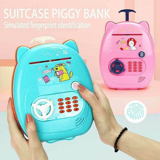 Automatisches Blaues Sparbüchse 22cm Fingerabdruck Für Kinder