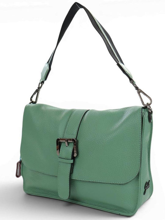 Leather Women's Shoulder Bag Green