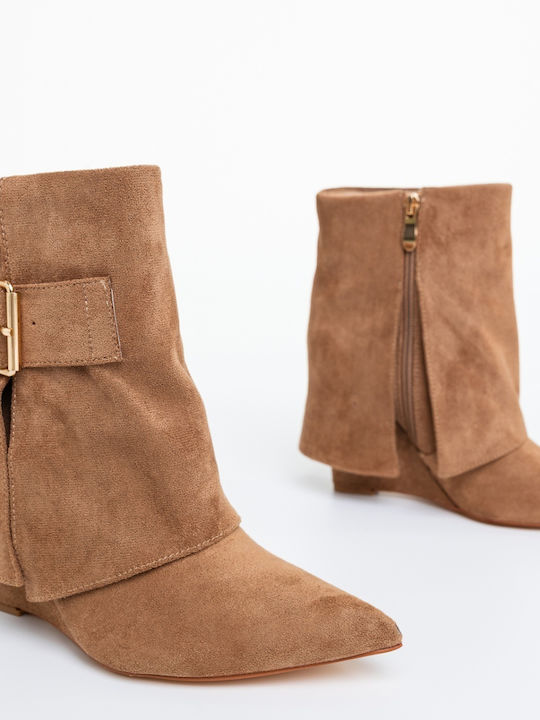 Ghete Dama Ankle Boots cu Platformă Kaki