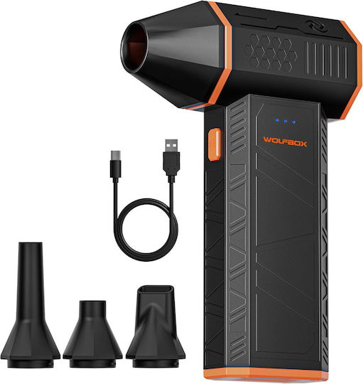 Wolfbox Mf50 Suflantă de Mână Electrică 3 Trepte de Viteză 4 Capete de Duze Incluse 110000 Rotații pe Minută la Putere Maximă Potrivită pentru Curățarea Tastaturilor Mașinilor Acasă Utilizare în Exterior