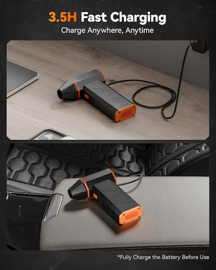 Wolfbox Mf50 Suflantă de Mână Electrică 3 Trepte de Viteză 4 Capete de Duze Incluse 110000 Rotații pe Minută la Putere Maximă Potrivită pentru Curățarea Tastaturilor Mașinilor Acasă Utilizare în Exterior
