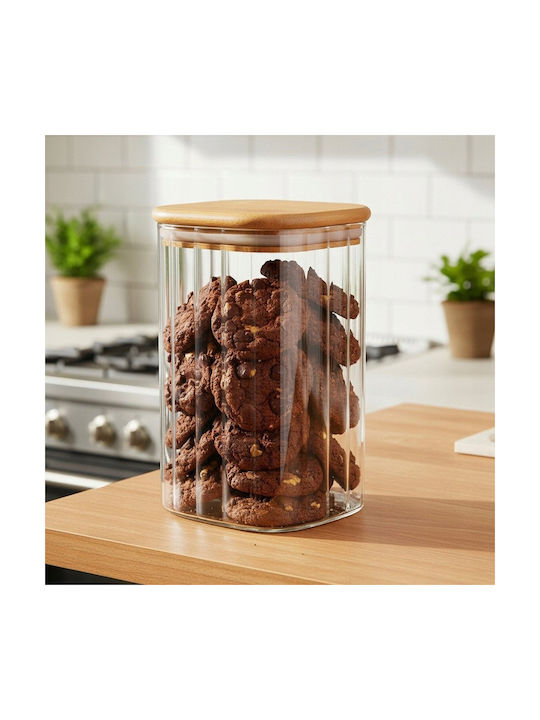 Vilde Vase Für Kaffee / Nudeln Mit Deckel Glas Transparent 1100ml