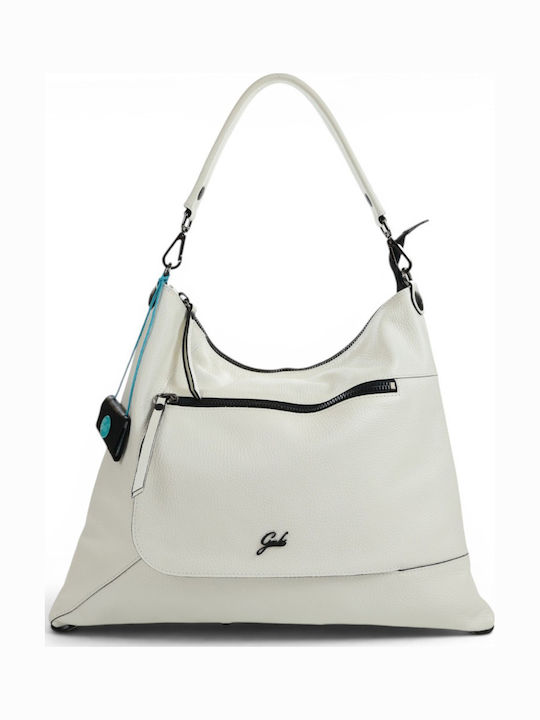 Leder Damen Schultertasche Weiß