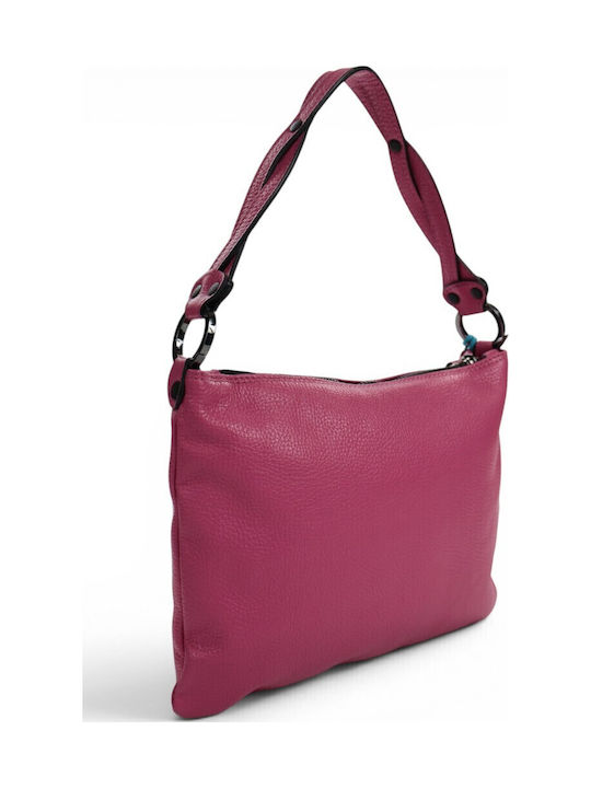 Leather Women's Shoulder Bag Fuchsia
