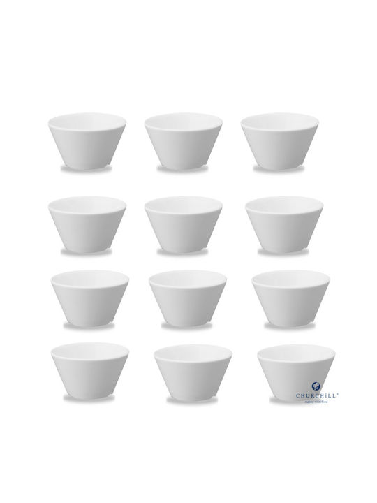Churchill 1795 Bit On The Side Serving Bowls For Dip Round Porcelain With Diameter 8cm 12 Pieces