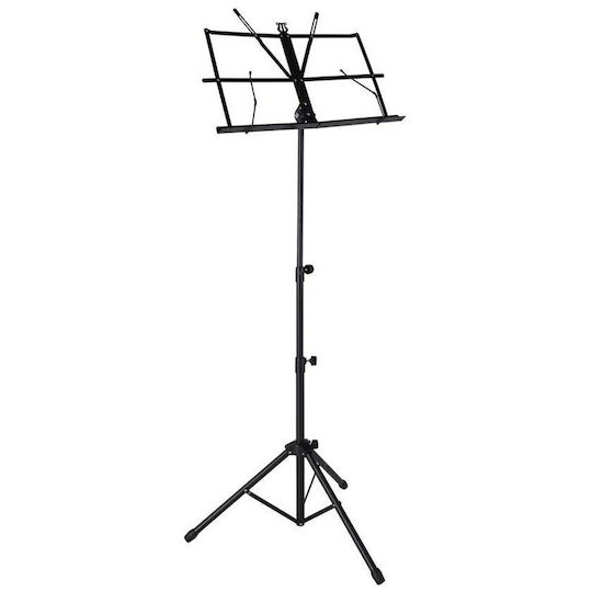 Stand Muzical Pliabil Cleme Suport Geantă Transport 50 X 30 X 150 Cm Oțel Negru