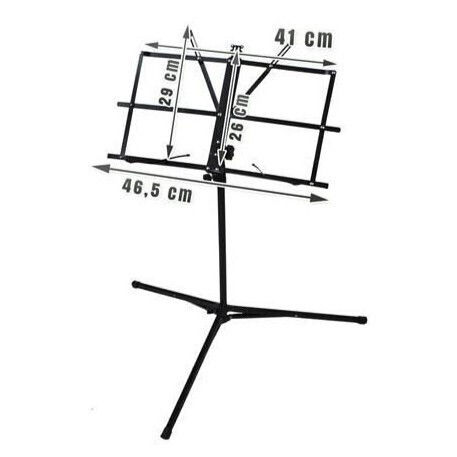 Stand Muzical Zola Înălțime Reglabilă Unghi Reglabil Geantă de Transport Fier Plastic 46.5 X 29 X 65 90 123 Cm Negru