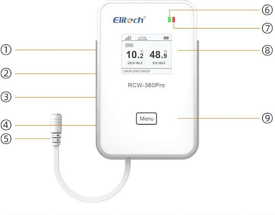Θερμοϋγρόμετρο Καταγραφής Θερμοκρασίας 4g Elitech Ασύρματη Παρακολούθηση