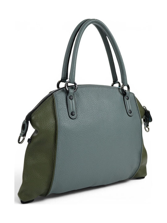 Leder Damen Schultertasche Grau