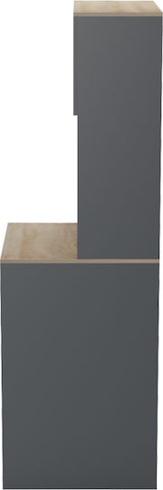 Desk Chaxe Wooden with Bookcase Anthracite-Sonoma 65x32.5x183.6cm
