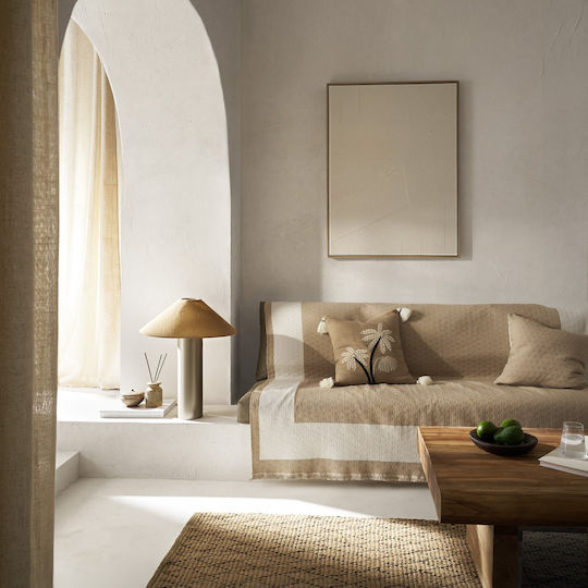Gofis Home Solenne Ριχτάρι Πολυθρόνας Πλεκτό 180x175εκ. Almond Beige