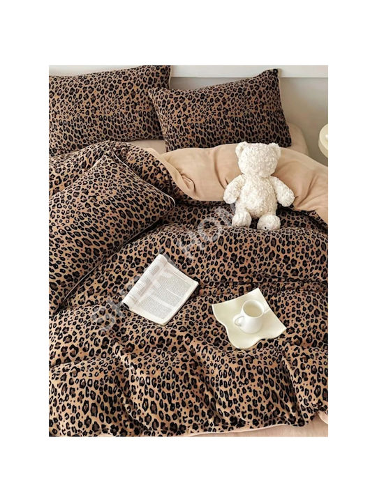 SteweHome Σετ Παιδική Παπλωματοθήκη Διπλή Καφέ