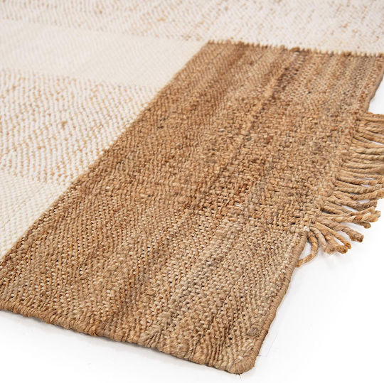 Royal Carpet Wohnzimmer Teppich Handgefertigt Sommer aus Jute 200x300cm Bleach