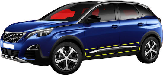 Side Door Strips Stainless Steel Chrome Peugeot 3008 Suv 2016