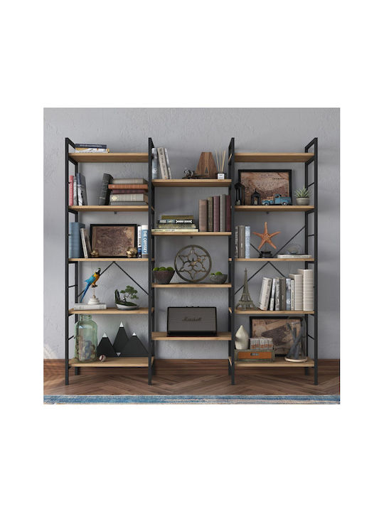 Metal Wall Bookcase Brown 172x30cm