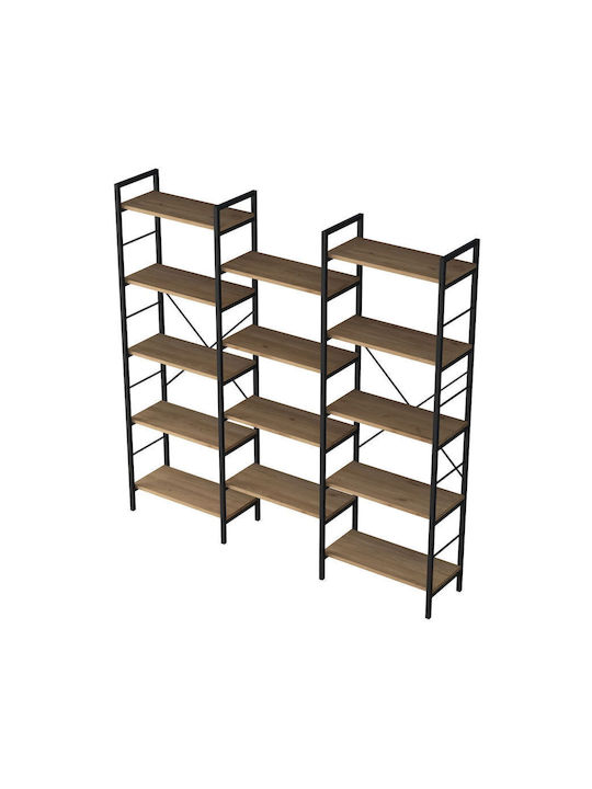 Metal Wall Bookcase Brown 172x30cm